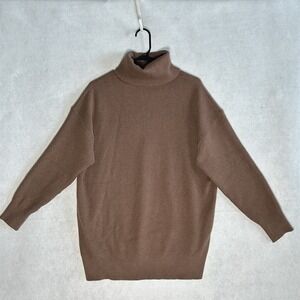 NWOT Women's Coffee Brown Turtleneck Sweater - Oversized Medium Cozy